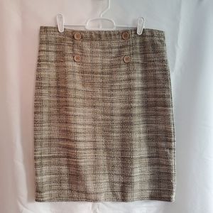 NWT Womens Max Studio Camel Black Bodycon Pencil Skirt Elastic Waistband Size L